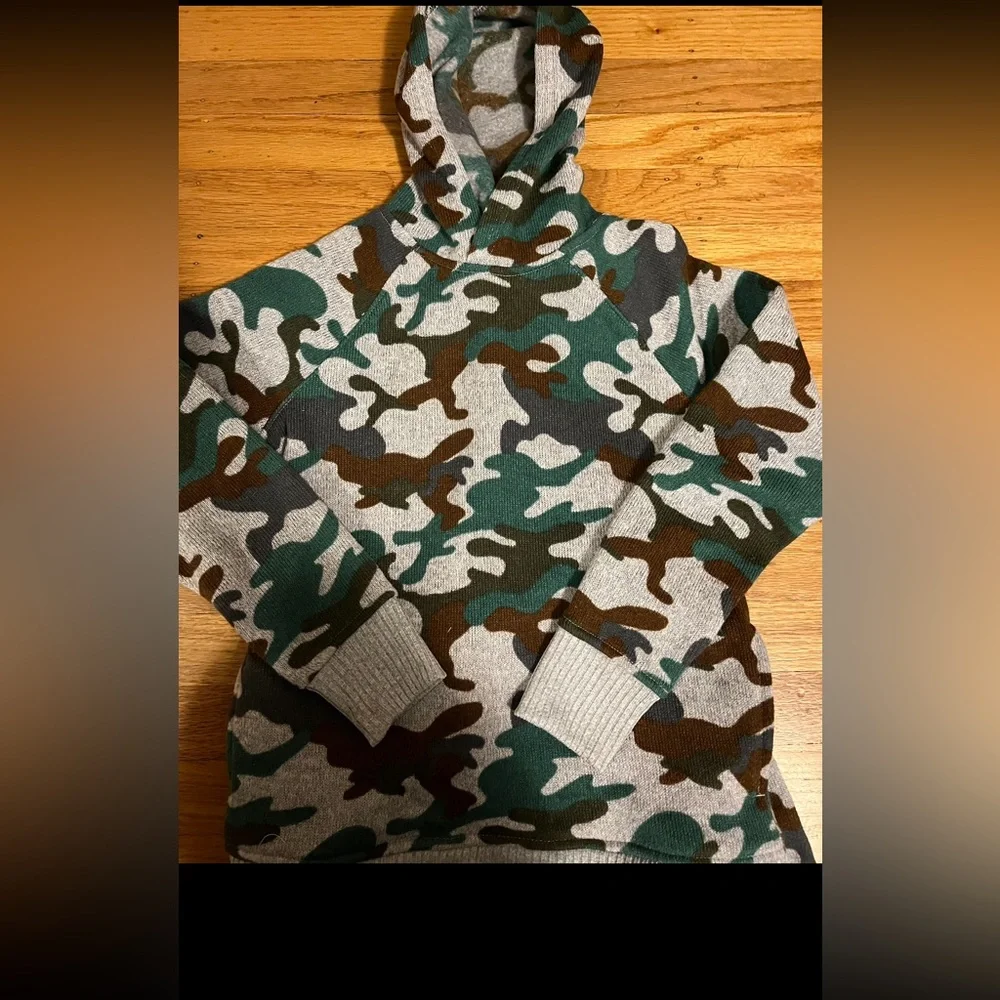 Camouflage and grey knit pants and sweater (fleece lined)